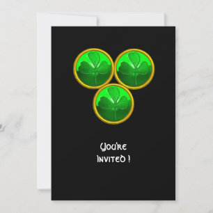 ST PATRICK'S DAY SHAMROCK TRINITY INVITATION