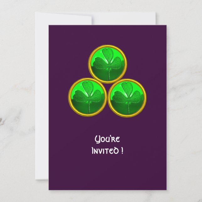 ST PATRICK'S DAY SHAMROCK TRINITY INVITATION (Front)