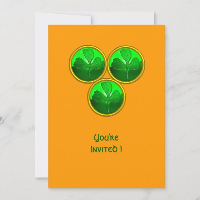 ST PATRICK'S DAY SHAMROCK TRINITY INVITATION (Front)
