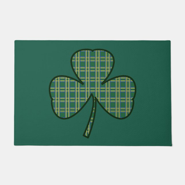 St. Patrick's Day Shamrock Welcome Doormat Gift (Front)