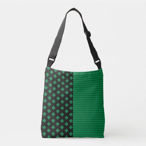 St Patricks Day Shamrocks And Stripes Crossbody Bag