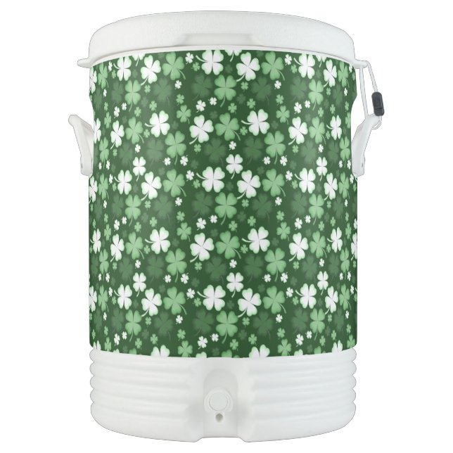 St. Patrick's Day Shamrocks Beverage Cooler (Front)