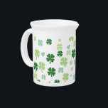 St. Patrick's Day Shamrocks Beverage Pitcher<br><div class="desc">St. Patrick's Day's inspired design,  shamrocks of various sizes and green shades.</div>