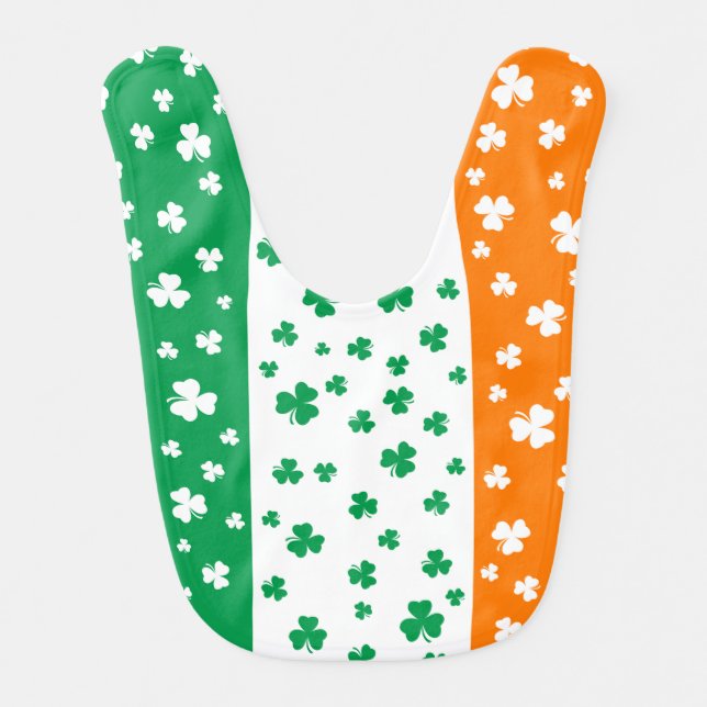 St Patrick's Day Shamrocks Bib (Front)