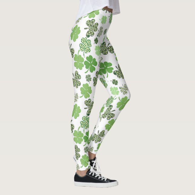 St Patrick's Day Shamrocks & Clover Leggings (Right)