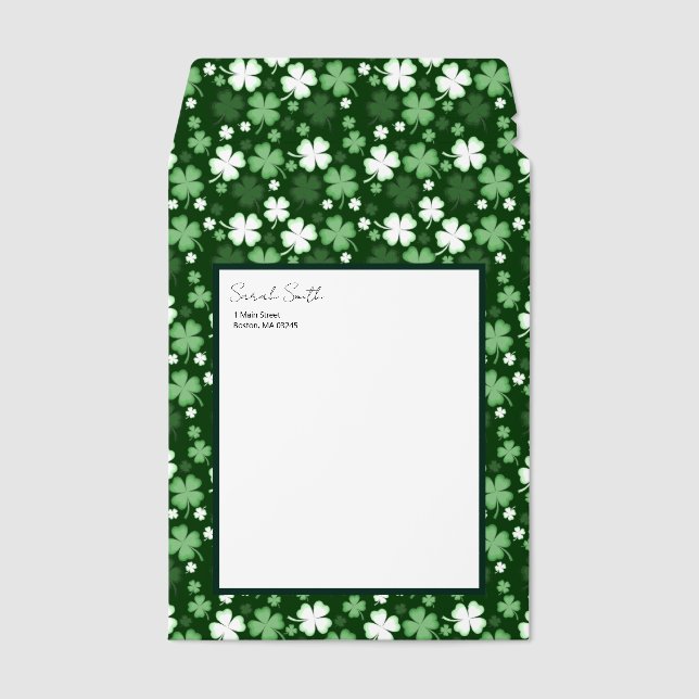 St. Patrick's Day Shamrocks Envelope Mailers (Front)