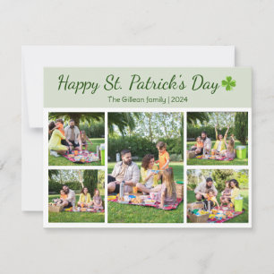St. patrick's day Shamrocks family photo Collage Holiday Card