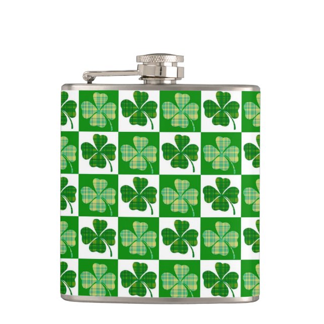 St. Patrick's Day Shamrocks Flask (Front)