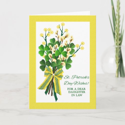 St Patricks Day Shamrocks for Daughter in Law Card