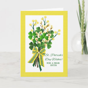 St. Patrick's Day Shamrocks for Sister Card