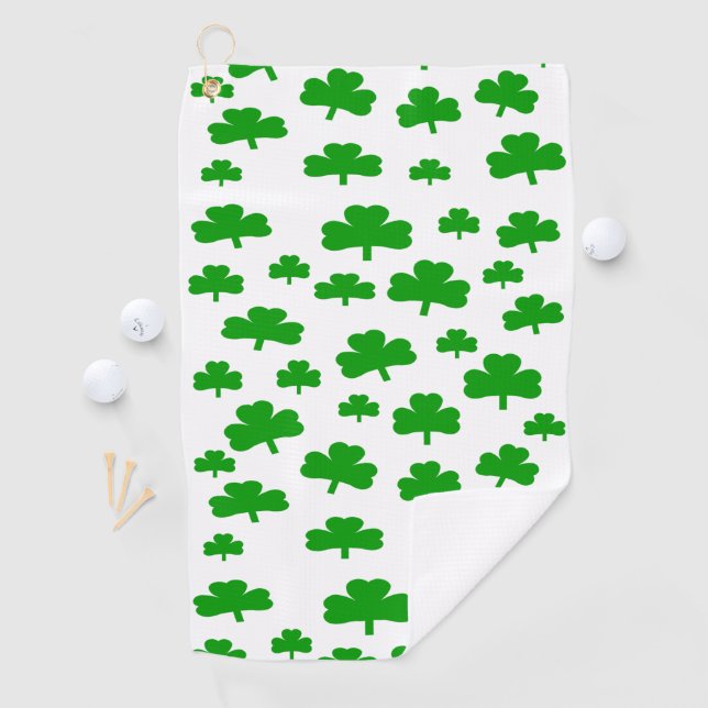 St. Patrick's Day Shamrocks Golf Towel (InSitu)