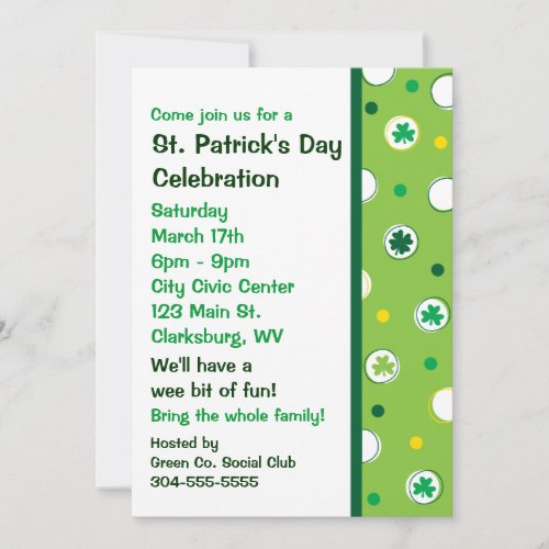 St Patricks Day Shamrocks Invitation