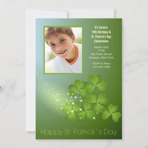 St Patricks Day Shamrocks Invitation