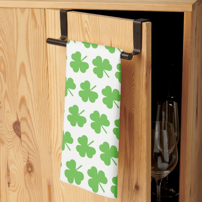 St. Patrick's Day Shamrocks  Kitchen Towel (Thirds Fold)