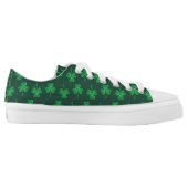 St. Patrick's Day Shamrocks Low-Top Sneakers (Left Shoe Inside)