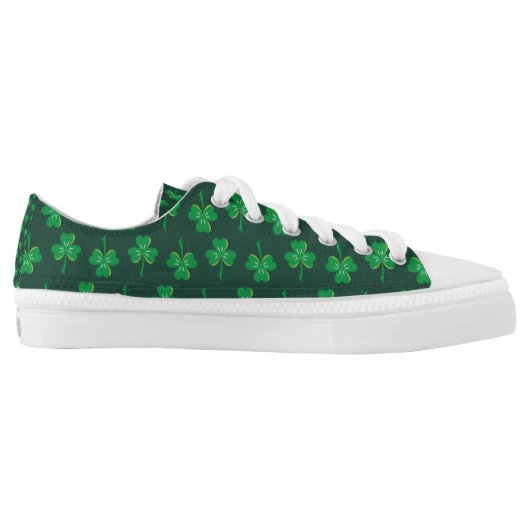 St. Patrick's Day Shamrocks Low-Top Sneakers (Left Shoe Inside)