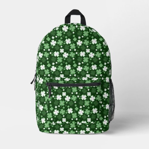 St Patricks Day Shamrocks Printed Backpack