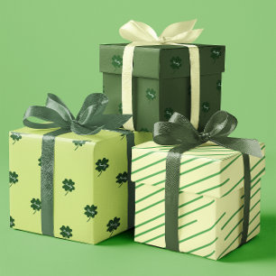 St. Patrick's Day Shamrocks set of 3 Wrapping Paper Sheets