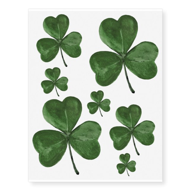 St. Patrick's Day Shamrocks Temporary Tattoos (Front)