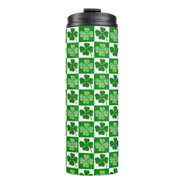 St Patrick's Day Shamrocks Thermal Tumbler (Front)