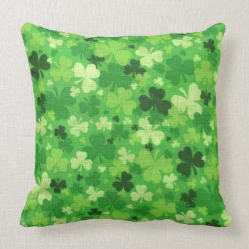 St. Patrick's Day Shamrocks Throw Pillow by ForEverProud at Zazzle