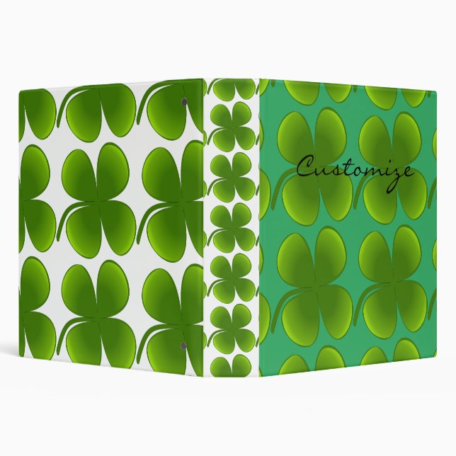 St Patrick's Day Shamrocks Thunder_Cove 3 Ring Binder (Background)