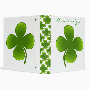 St Patrick's Day Shamrocks Thunder_Cove 3 Ring Binder