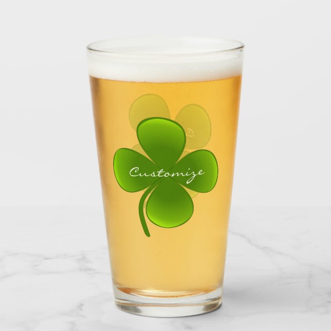 St Patrick's Day Shamrocks Thunder_Cove  Glass (Back Filled)
