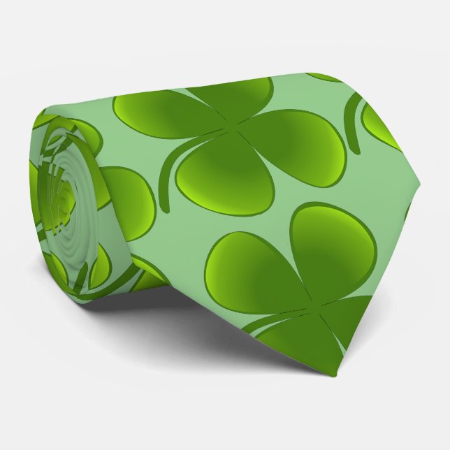 St Patrick's Day Shamrocks Thunder_Cove Neck Tie (Rolled)