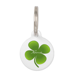 St Patrick's Day Shamrocks Thunder_Cove Pet ID Tag