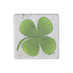 St Patrick's Day Shamrocks Thunder_Cove Stone Magnet
