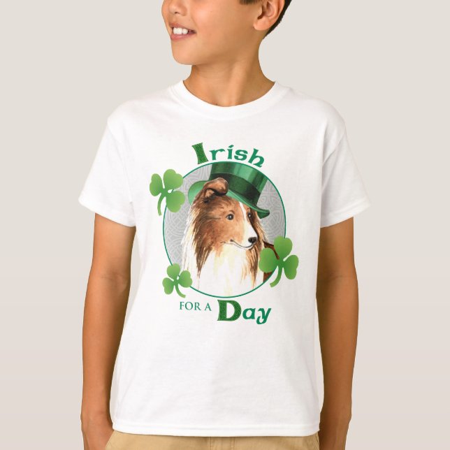 St. Patrick's Day Sheltie T-Shirt (Front)