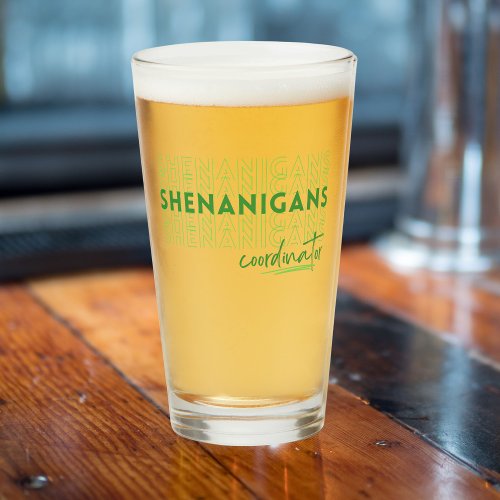 St Patricks Day Shenanigans Coordinator Glass