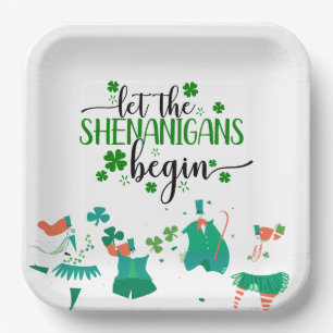 St. Patrick's Day Shenanigans Party Paper Plates