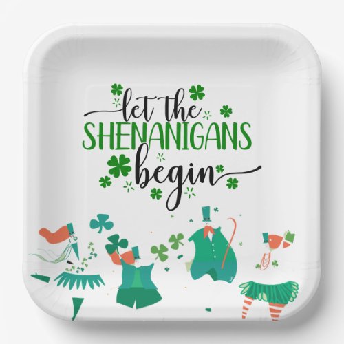 St Patricks Day Shenanigans Party Paper Plates