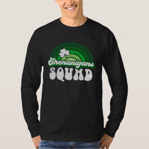 St Patricks Day Shenanigans Squad Groovy Style Iri T-Shirt