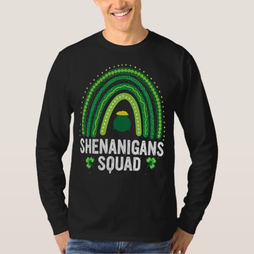 St Patricks Day  Shenanigans Squad Irish Rainbow T_Shirt