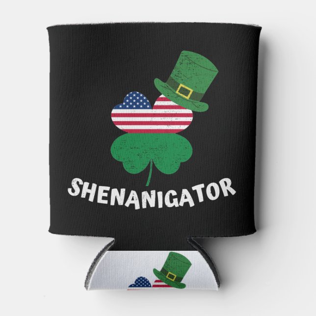 St. Patrick's Day Shenanigator Can Cooler (Front)