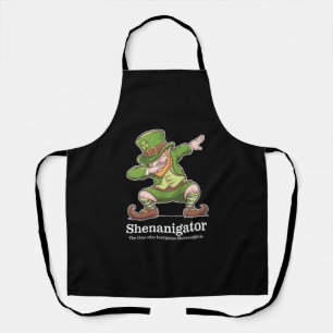 St Patricks Day Shenanigator Dabbing Leprechaun Apron