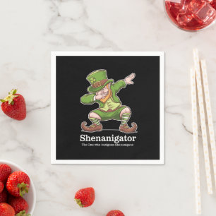 St Patricks Day Shenanigator Dabbing Leprechaun Napkins