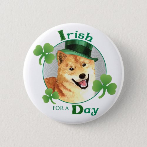 St Patricks Day Shiba Inu Button