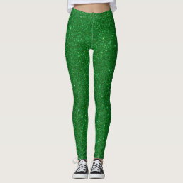 St Patrick&#39;s Day Shine Green Glitter Leggings