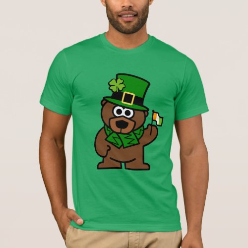 St Patricks Day shirt  Brown bear with Irish flag