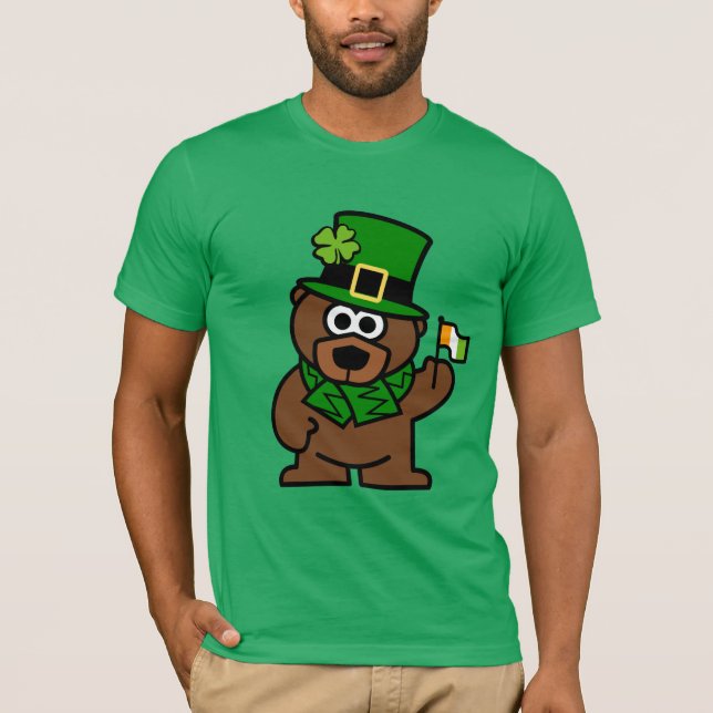 St Patricks Day shirt | Brown bear with Irish flag (Front)