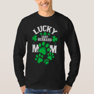 St Patrick's Day Shirt Lucky Saint Bernard Dog Mom