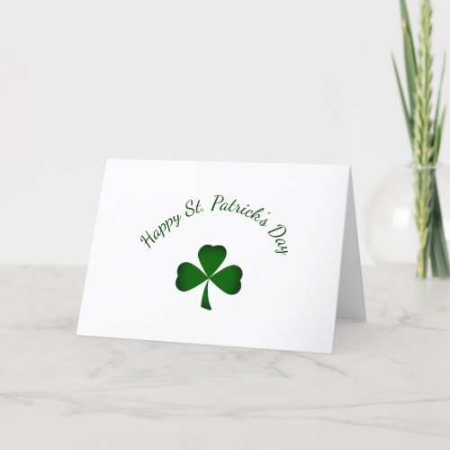 St Patricks Day Simple Green Shamrock Holiday Card