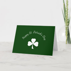 St. Patrick's Day Simple Shamrock Green Holiday Card