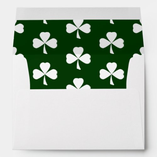 St Patricks Day Simple Shamrocks Pattern  Envelope