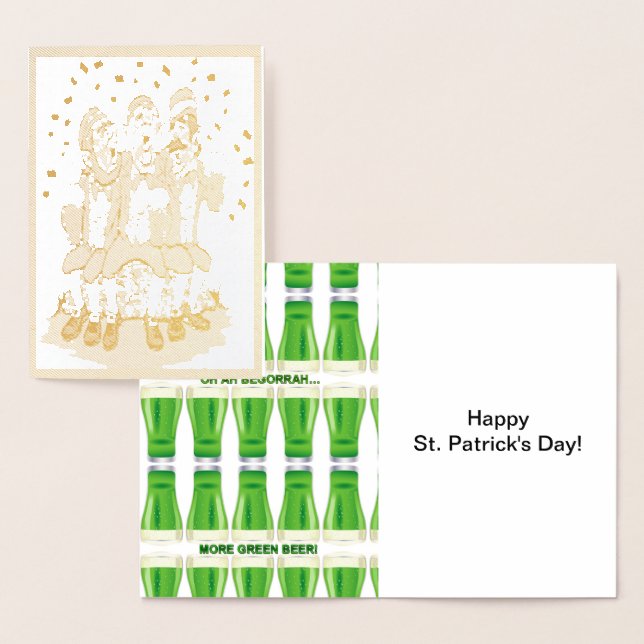 St. Patrick's Day Singing Irish with Beer, ZKOA Foil Card (Display)