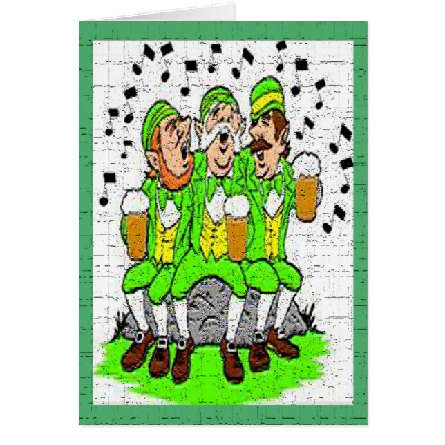 St. Patrick's Day Singing Irish with Beer, ZSSG Cards (Front)
